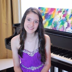 purple strapless dress